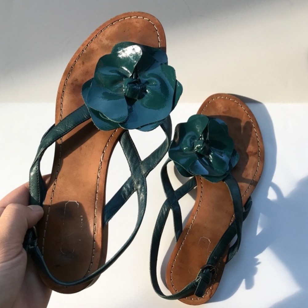COACH || TEAL FLOWER SANDALS⭐️